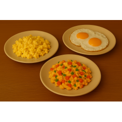 Desayuno individual, huevos al gusto