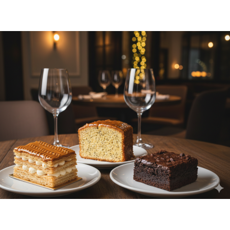 BROWNIE, MILHOJAS Y TORTA AMAPOLA